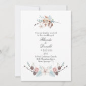 Invitation Floral d'hiver et Mariage d'aquarelle de feuillage (Devant)