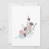 Invitation Floral d'hiver et Mariage d'aquarelle de feuillage (Dos)