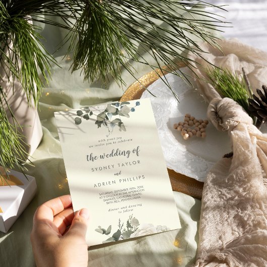 Invitation Floral d'hiver | Ivory Le Mariage De L'Invitation