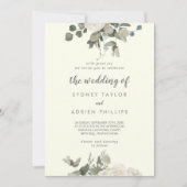 Invitation Floral d'hiver | Ivory Le Mariage De L'Invitation (Devant)