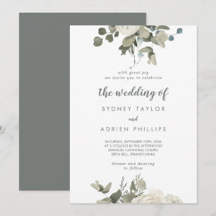 Invitation Floral D'Hiver Le Mariage De L'Invitation