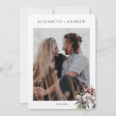 Invitation Floral d'hiver | Mariage de vacances (Dos)