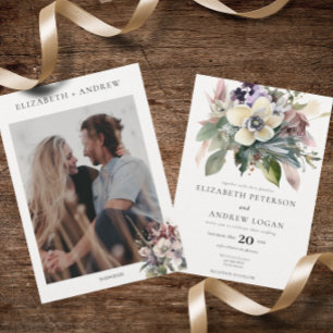 Invitation Floral d'hiver Mariage de vacances