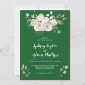 Invitation Floral d'hiver | Mariage Décontracté vert (Devant)