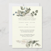 Invitation Floral d'hiver | Mariage traditionnel ivoire (Devant)