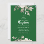 Invitation Floral d'hiver | Réception de mariage vert uniquem (Devant)