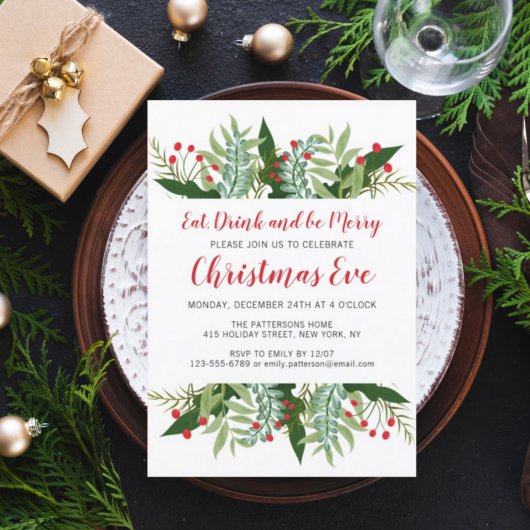 Invitation Floral d'hiver | Réveillon de Noël