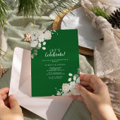Invitation Floral d'hiver |Vert Fêtons la fête