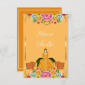 Invitation Floral dholki (Devant / Derrière)