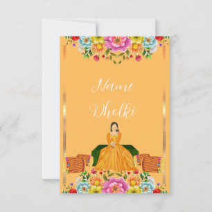 Invitation Floral dholki
