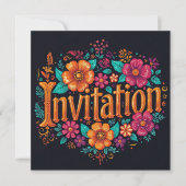 Invitation Floral dia de los muertos (Devant)