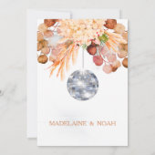 Invitation Floral Disco Ball Elegant Chic Mariage Repétition (Dos)