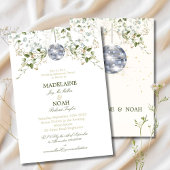 Invitation Floral Disco Ball Elegant Chic Mariage Repétition