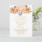 Invitation Floral Disco Ball Orange Mariage élégant (Debout devant)