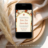 Invitation Floral d'ivoire orange tout en un Mariage sikh