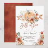 Invitation Floral D'Ivoire Rustique Chute En Amour Couples Do (Devant / Derrière)