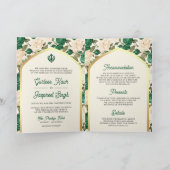 Invitation Floral d'ivoire vert émeraude tout en un Mariage s (Intérieur)