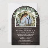 Invitation Floral d'ivoire vert tout en un Mariage d'arc de b (Devant)