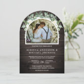 Invitation Floral d'ivoire vert tout en un Mariage d'arc de b (Debout devant)