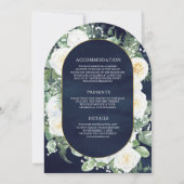 Invitation Floral d'ivoire vert tout en un Mariage d'arc de m (Dos)