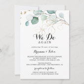 Invitation Floral D'Or Rustique Nous Refaisons Vow Renouvelle (Devant)