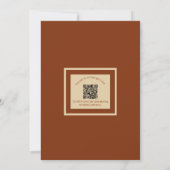 Invitation Floral d'orange brûlé et de rouille avec Mariage d (Dos)