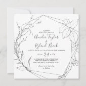 Invitation Floral doré | Argent et blanc tout en un Mariage (Devant)