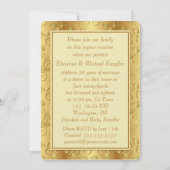 Invitation Floral doré, coeur 50e anniversaire de Mariage (Dos)