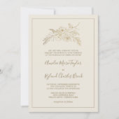 Invitation Floral doré | Cream Gold Formal Mariage (Devant)