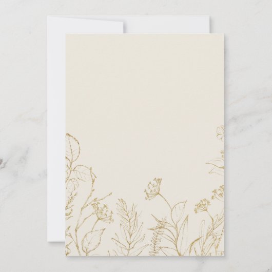Invitation Floral doré | Crème et or Le Mariage de (Dos)