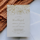 Invitation Floral doré | Crème et or Le Mariage de