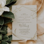 Invitation Floral doré | Mariage crème et or<br><div class="desc">Cette carte dorée à la crème fleurie et à la faire-part de mariage dorée est parfaite pour un mariage élégant. Le design boho moderne présente un arrangement fantaisiste de faux feuilles d'or dessiné à la main, de feuilles et de botaniques sur un arrière - plan crème. Remarque : Ce design...</div>