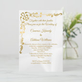 Invitation Floral doré | Mariage Décontracté Gold Foil Cream (Debout devant)