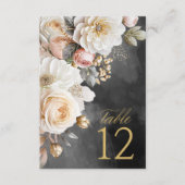 Invitation Floral Drama Mariage Numéro de tableau Numéro de c (Devant)