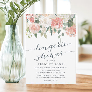 Invitation Floral du milieu de l'été   Lingerie Shower Invita