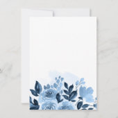 Invitation Floral Dusty Blue Aquarelle Blush Mariage (Dos)