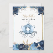 Invitation Floral Dusty Blue Cinderella Royal Quinceanera (Dos)