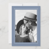 Invitation Floral Dusty Blue Enregistrer la date Photo Mariag (Dos)