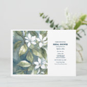 Invitation Floral Dusty Blue Fête des mariées Mariage vert (Debout devant)