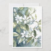 Invitation Floral Dusty Blue Fête des mariées Mariage vert (Dos)