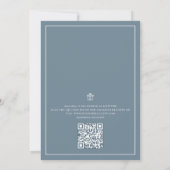 Invitation Floral Dusty Blue Fête des mariées QR Code cadeau (Dos)