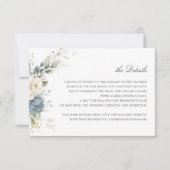 Invitation Floral Dusty Blue Greenery Détails du Mariage Insé (Devant)