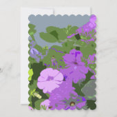 Invitation Floral Dusty Blue Violet Abstrait mariage élégant (Dos)