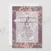 Invitation Floral Dusty Burgundy Ampersand Mariage (Devant)