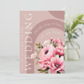 Invitation Floral Dusty rose Fleur sauvage Jardin d'été maria (Debout devant)