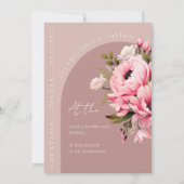 Invitation Floral Dusty rose Fleur sauvage Jardin d'été maria (Dos)