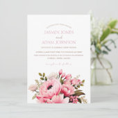 Invitation Floral Dusty rose Fleur sauvage Jardin d'été maria (Debout devant)