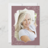 Invitation Floral Dusty rose Photo 60e fête d'anniversaire (Dos)