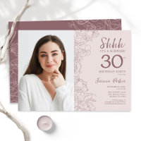 Floral Dusty rose Surprise Photo 30e anniversaire