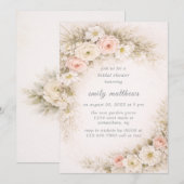 Invitation Floral Editorial Bouquet Bridal Shower (Devant / Derrière)